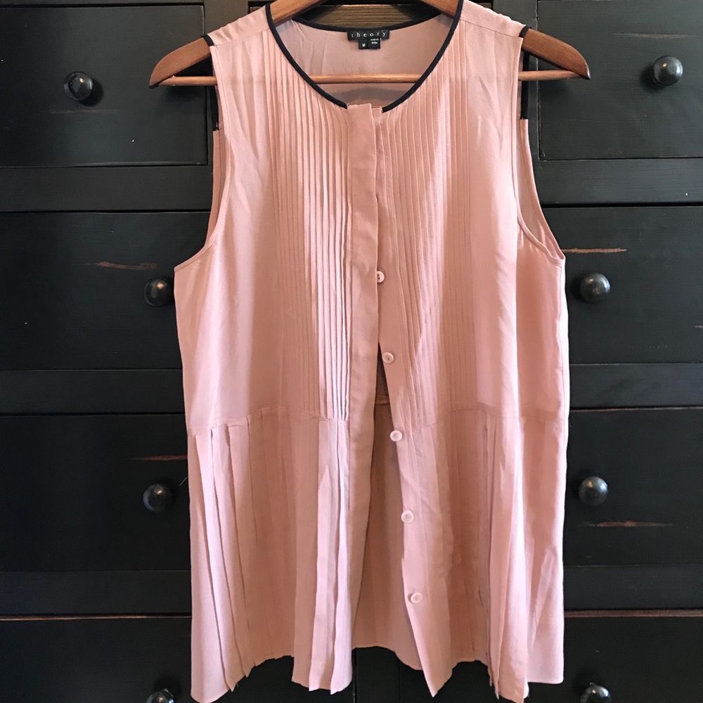 Theory Short Sleeve Button Blouse